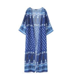 Chiffon Beach Kimono Cardigan Floral Print size L